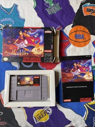 1991 Disney's Aladdin (SNES, Super Nintendo) W Box And Manual