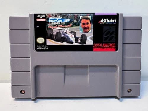 Newman Haas Indy Car Featuring Nigel Mansell (Super Nintendo SNES 1994) Working.
