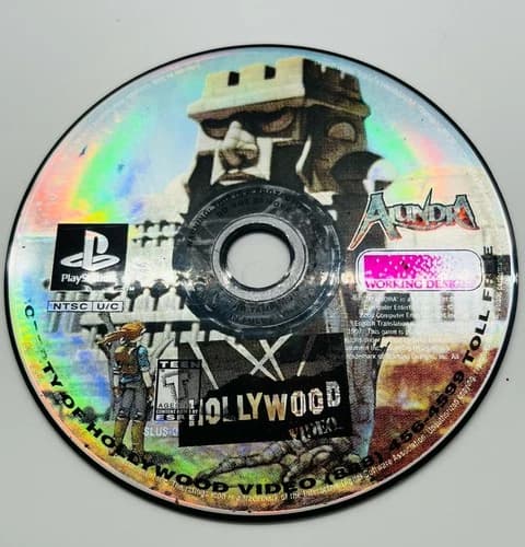 Alundra (PlayStation 1, 1997) PS1 Disc Only Designs Rare Hollywood Video