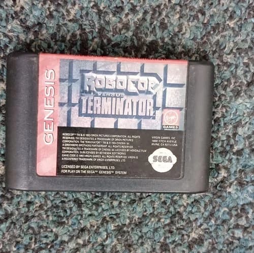 Virgin Games RoboCop vs. The Terminator Sega Genesis Game Cartridge