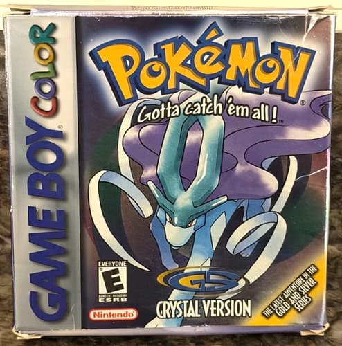 Pokemon Crystal Version Game Boy Color CIB Complete Box Manual Authentic Saves