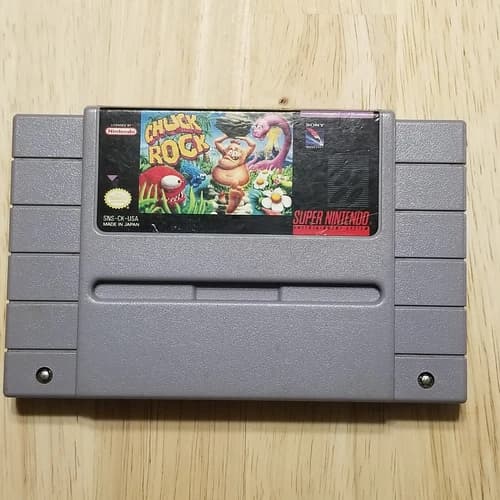 Chuck Rock SNES Cartridge Authentic and works.