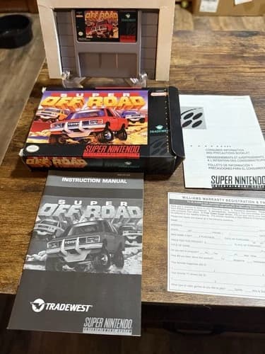 SNES Super Off Road CIB Clean Registration Manual Information Booklet