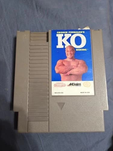 George Foreman's KO Boxing (Nintendo, NES, 1992) Authentic Tested & Working!