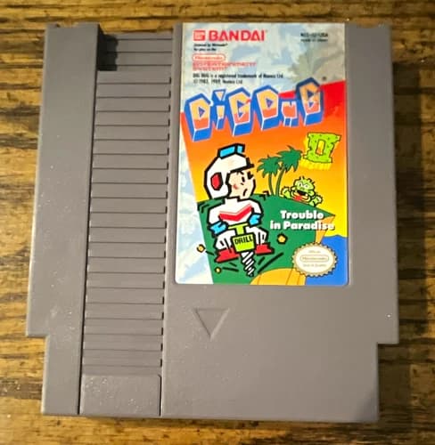 Bandai Dig Dug II: Trouble in Paradise for Nintendo NES NTSC-U/C Game