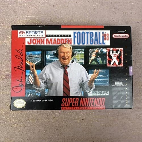 John Madden Football 93 Complete CIB (Super Nintendo SNES) Authentic And Tested