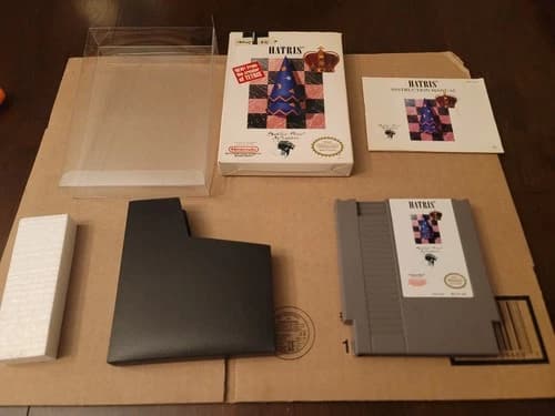 Hatris (Nintendo, NES 1990) Box Manual and Game - Tested and Authentic!