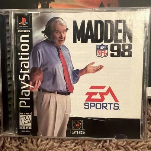 Madden NFL 98 Playstation 1 Football Game Complete CIB Black Label