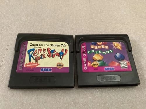 2 SEGA GAME GEAR GAMES REN & STIMPY SUPER COLUMNS