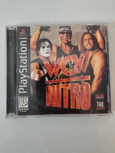 WCW Nitro (Sony PlayStation 1, 1998) PS1 Black Label - Complete w/ Manual