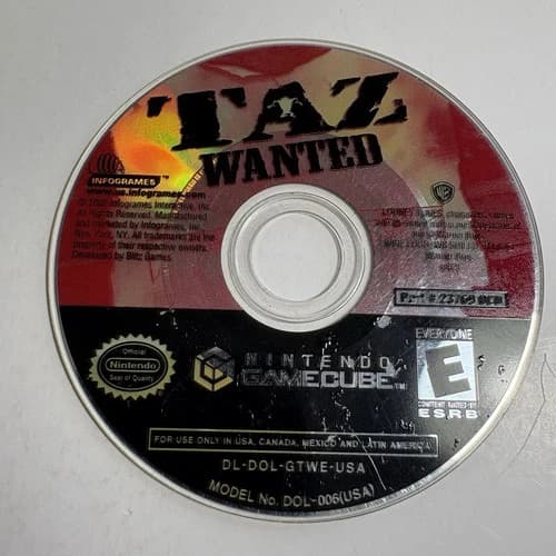 Taz Wanted (Nintendo Gamecube) DISC ONLY Loose Tested Clean Fast Shipping!
