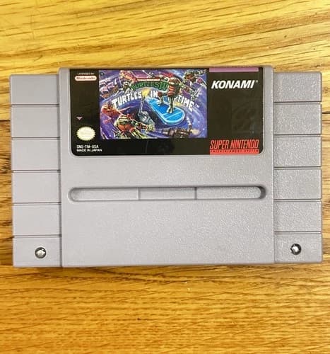 Teenage Mutant Ninja Turtles IV: Turtles in Time SNES Game Cartridge 1991 Nice