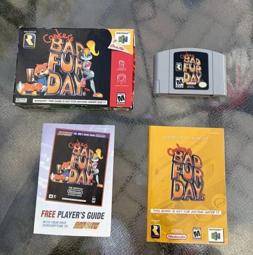 Conker's Bad Fur Day - Nintendo 64 N64 - CIB - Authentic, Tested, Works
