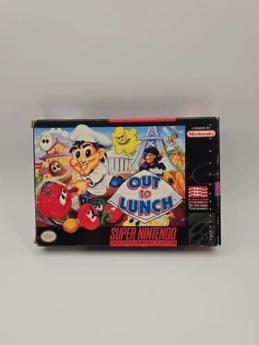 Out to Lunch (Super Nintendo SNES, 1993) Authentic Box CIB TESTED Working