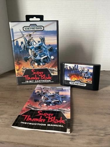 SUPER THUNDER BLADE SEGA GENESIS 1989 CIB