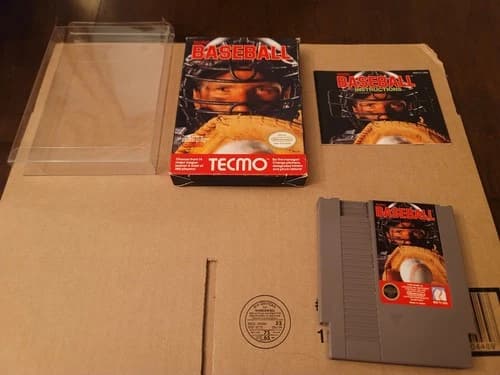 Tecmo Baseball (Nintendo NES, 1989) Cart Manual Box - Tested!