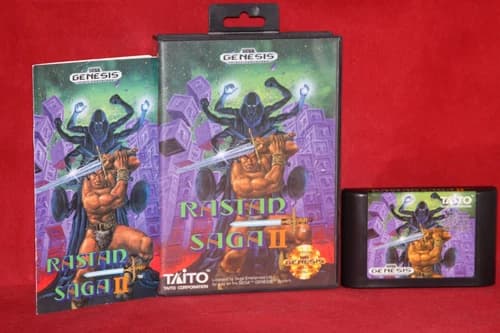 Rastan Saga II 2 (Sega Genesis, 1990) Authentic Game Cartridge, CIB Complete