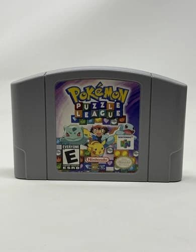 Pokemon Puzzle League Nintendo 64 N64 Authentic Game Cartridge Cleaned Pins