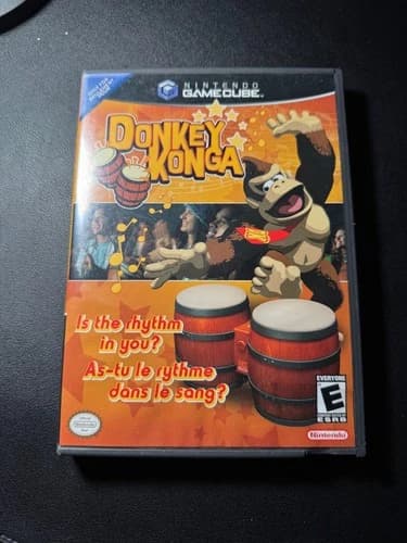 Donkey Konga (Nintendo GameCube, 2004) Complete CIB Tested (Bongos Not Included)