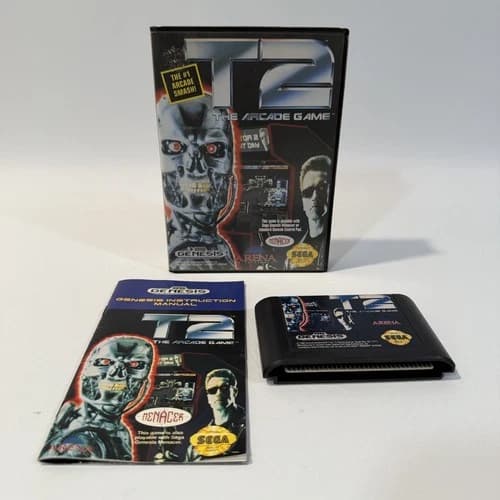 T2 The Arcade Game Sega Genesis Terminator Shooter Arcade Action Game CIB