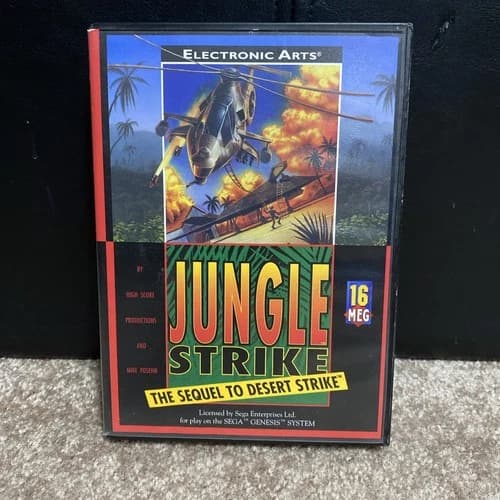 Jungle Strike Sega Genesis Sequel to Desert Strike Complete Edition. Clean.
