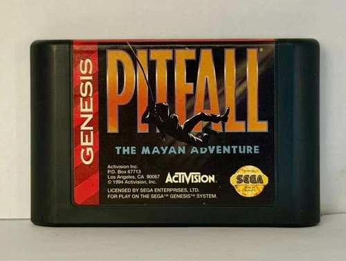 Pitfall The Mayan Adventure Sega Genesis Authentic Cartridge Tested USA Version