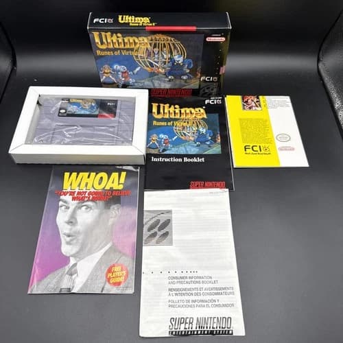 Ultima Runes of Virtue II SNES Game Super Nintendo 1994 Complete with Manual CIB