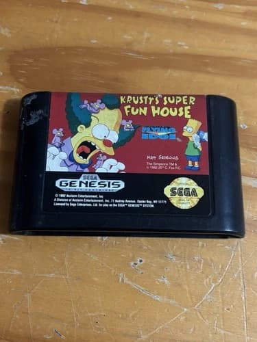 Krusty's Super Fun House Sega Genesis Cartridge Only Used Tested Simpsons