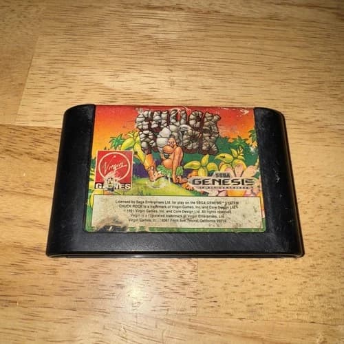Chuck Rock (Sega Genesis, 1991) Game Cartridge Only Cleaned Tested