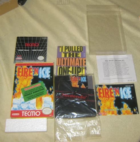 Fire N Ice Complete in Box for NES .Authentic. Clean/Tested Nintendo. RARE!