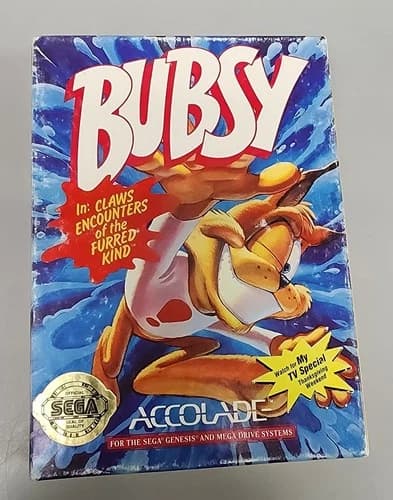 Bubsy in Claws Encounters of the Furred Kind Sega Genesis Box Manual Inserts