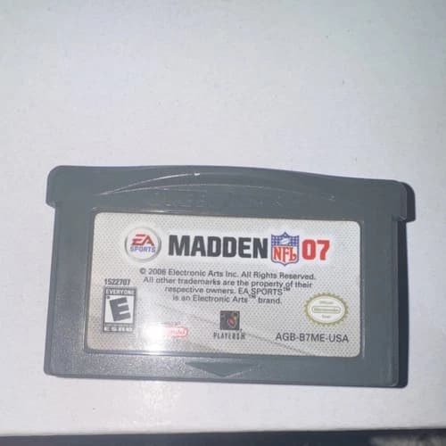 Nintendo Madden NFL 07 Game Boy Advance Cartridge/Sports/Tested and works