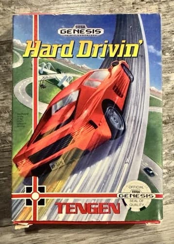 Hard Drivin' (Sega Genesis, 1991) CIB with Registration Card. Tested
