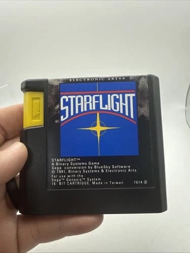 Starflight Sega Genesis Video Game Cartridge Sci Fi Space Exploration RPG