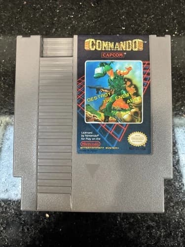 Commando (Nintendo NES, 1986) Authentic Capcom Cartridge - Tested & Working!