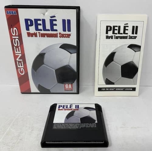 Sega Genesis Pele 2 World Tournament Soccer CIB Complete Tested