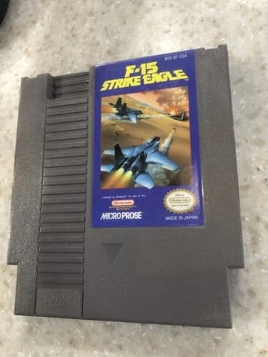 F-15 STRIKE EAGLE CLASSIC VIDEO GAME Nintendo System 1985 CARTRIDGE NES HQ