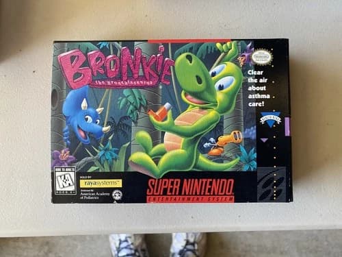 Bronkie the Bronchiasaurus (Super Nintendo SNES) Complete in Box CIB