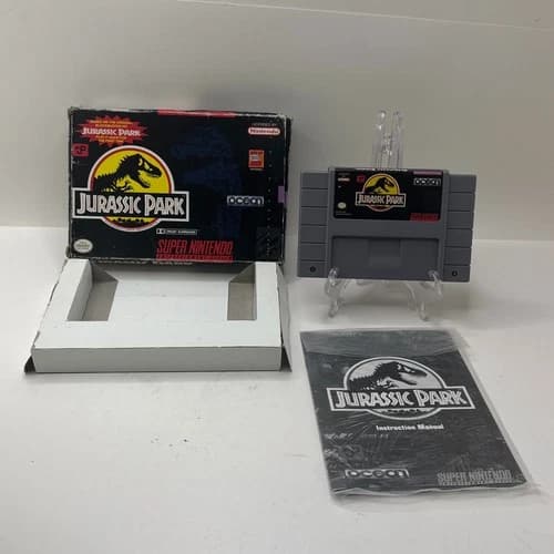 Jurassic Park SNES (Super Nintendo Entertainment System, 1993) Complete in Box