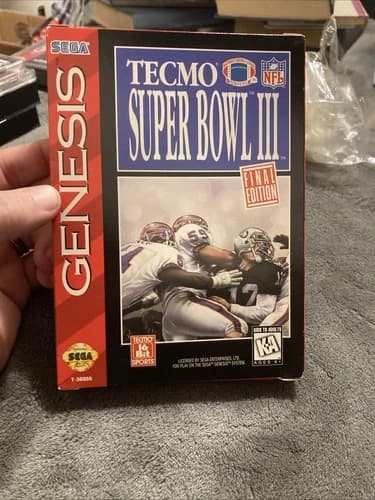 Tecmo Super Bowl III Final Edition Sega Genesis 1995 Complete NFL