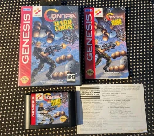 Contra Hard Corps (Sega Genesis 1994) Complete W/ Manual And Registration