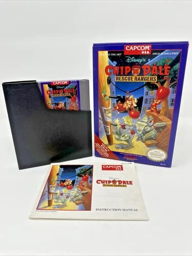 Disney's Chip 'n Dale Rescue Rangers Nintendo NES CIB Complete Boxed VIBRANT