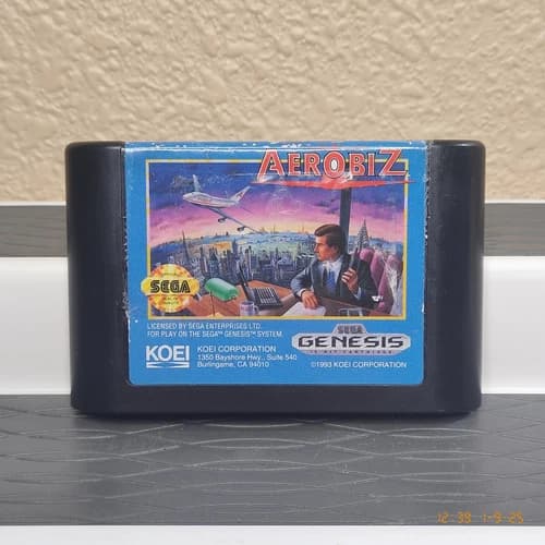 Aerobiz for Sega Genesis Cart (1992) by KOEI - TESTED; in Great Shape