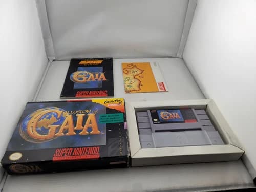 Illusion of Gaia Super Nintendo SNES Complete In Box CIB Great Shape With Map