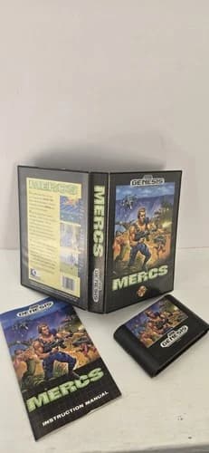 Mercs Complete In Box for Sega Genesis 1991 Authentic, Tested