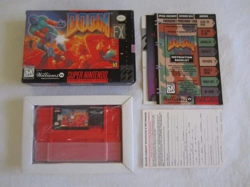 Doom (SNES) Super Nintendo CIB 100% Complete Williams 1995 RARE