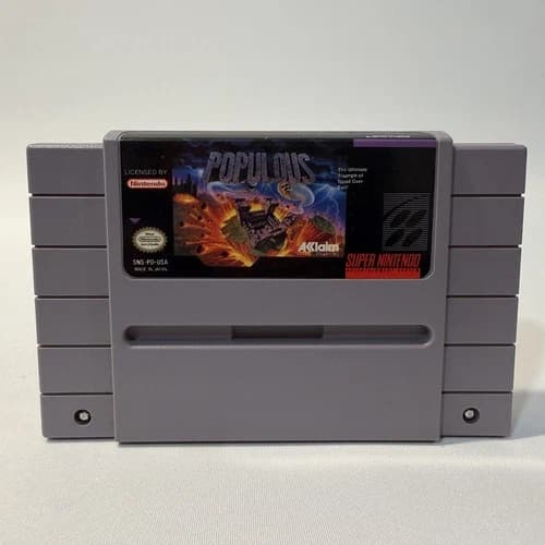 Populous Super Nintendo SNES Bullfrog Strategy Simulation Video Game Cartridge
