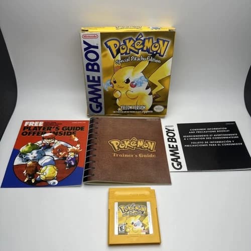 Pokémon Yellow Pikachu Version (Game Boy, 1999) Authentic Complete CIB Manual
