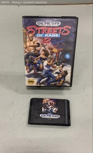 Sega Genesis Streets Of Rage 2 Black Cartridge Video Game