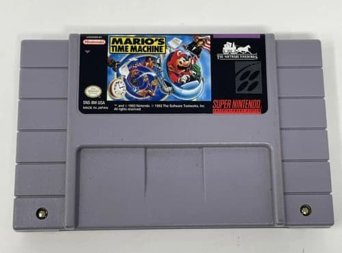 Mario's Time Machine (SNES Super Nintendo, 1993) Authentic, Tested & Working!